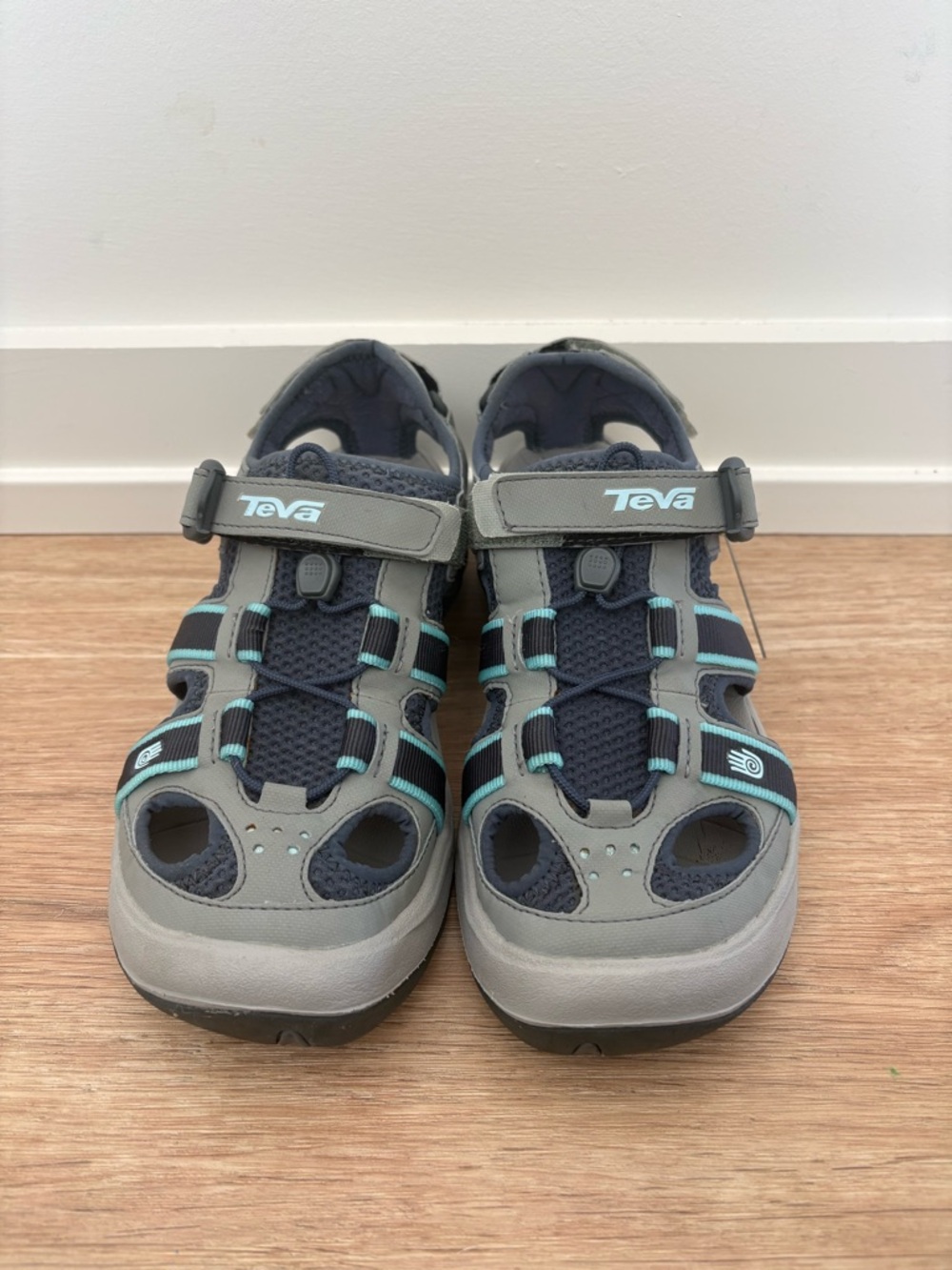 Teva Women Blue Gray Hiking Water Sport Closed Toe Gorpcore Outdoor Sandals - 9 - Picture 11 of 11